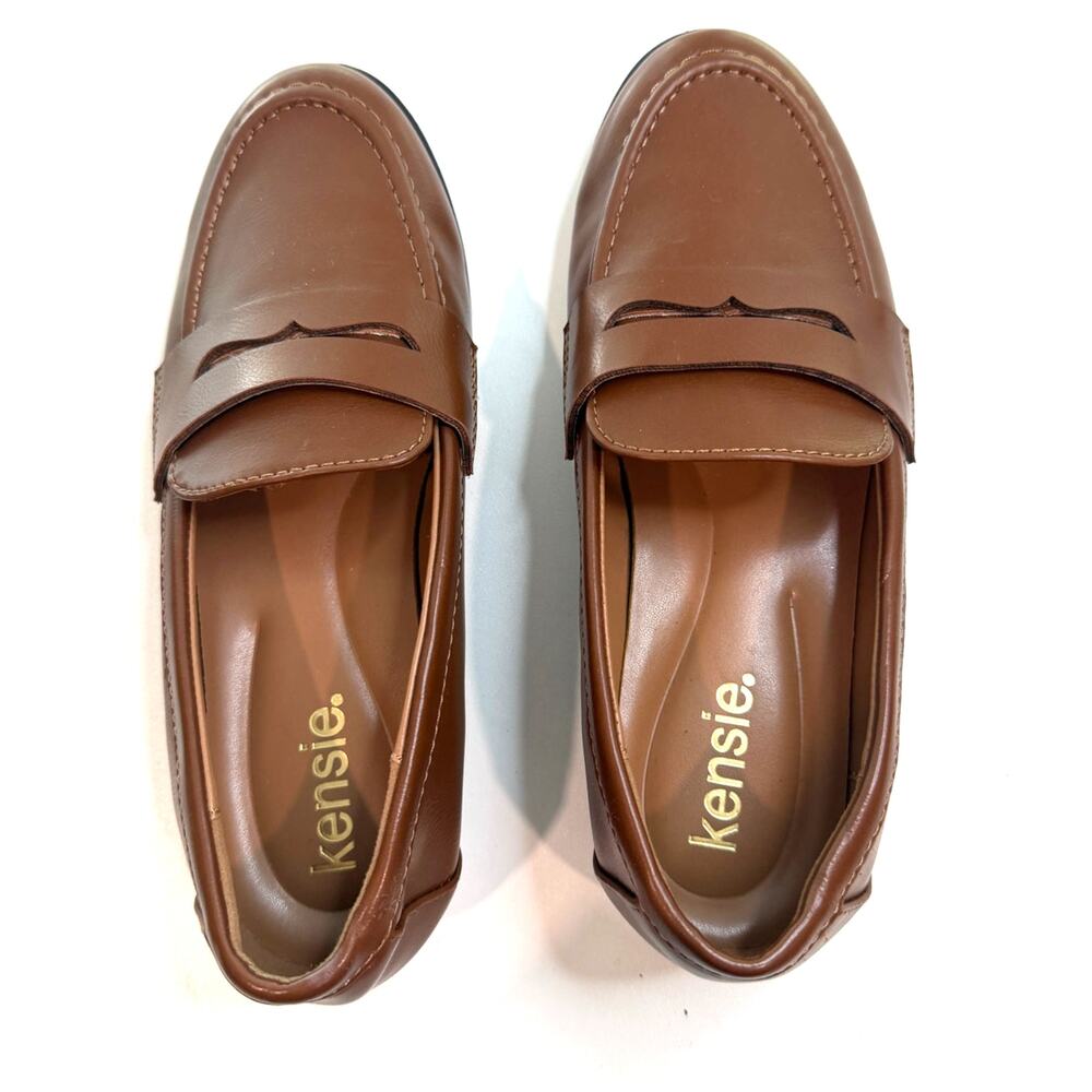 Kensie Gitty Brown Penny Loafers 6 NWOT Dark Academia Officecore Shoes - Picture 7 of 11